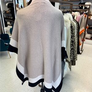 Chic Beige and Black Women's Poncho